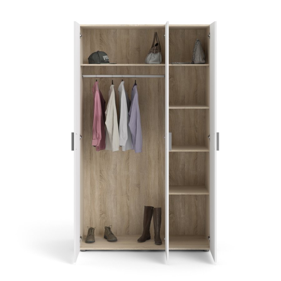 TVILUM Pepe Garderobeskab 3 lgerr - ParcelEg struktur Hvid hjglans