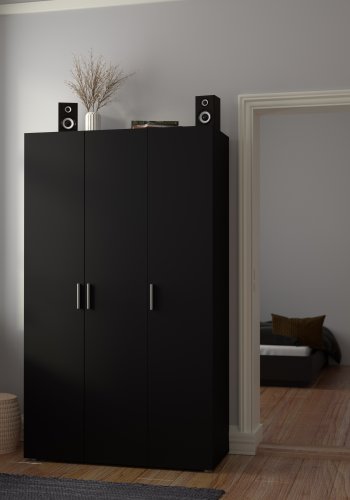 TVILUM Pepe Garderobeskab 3 lgerr - ParcelMatt Black Matt Black