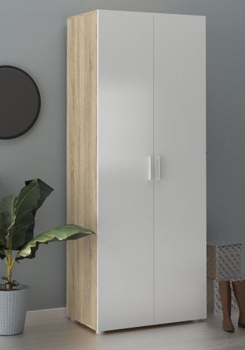 TVILUM Pepe Garderobeskab 2 lger - ParcelEg struktur Hvid hjglans