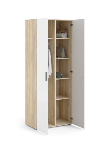 TVILUM Pepe Garderobeskab 2 lger - ParcelEg struktur Hvid hjglans