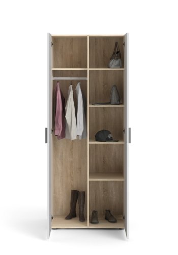 TVILUM Pepe Garderobeskab 2 lger - ParcelEg struktur Hvid hjglans