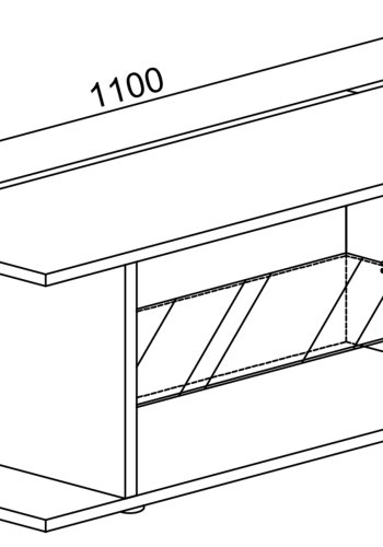 VCM NORDIC Plexalo XL TV-bord, m. 1 glashylde - gr tr (110x30)