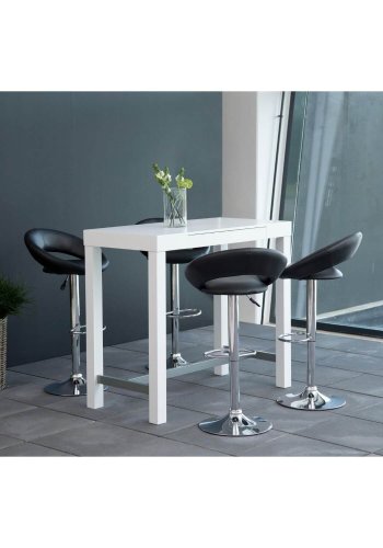 ACT NORDIC Plump barstol - sort kunstlder/krom, med gaspatron