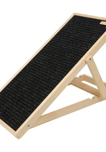ANIMOOD Skipper rampe til hunde, justerbar i 4 hjder - natur fyrretr