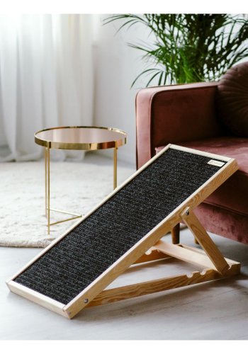 ANIMOOD Skipper rampe til hunde, justerbar i 4 hjder - natur fyrretr