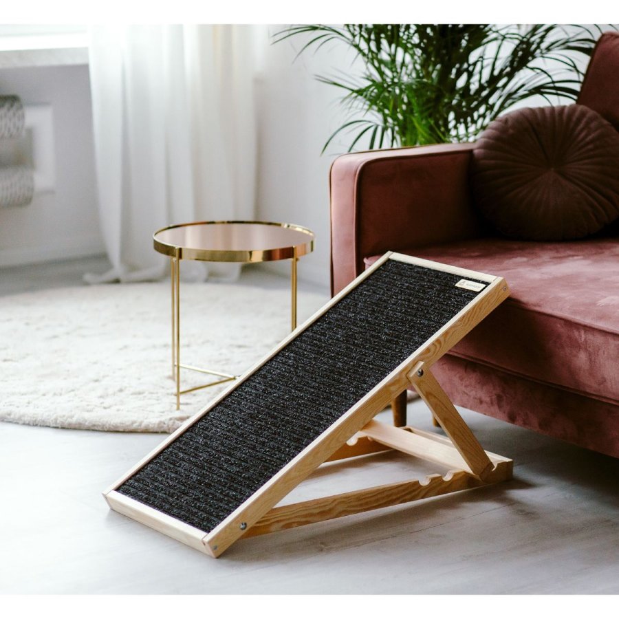 ANIMOOD Skipper rampe til hunde, justerbar i 4 hjder - natur fyrretr