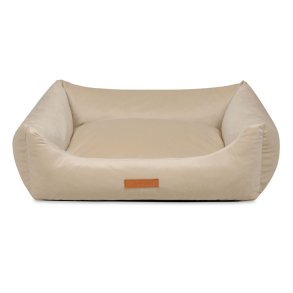 ANIMOOD Alex hundeseng, rektangulr - beige fljl stof (66x79)