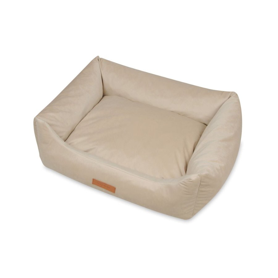 ANIMOOD Alex hundeseng, rektangulr - beige fljl stof (69x90)