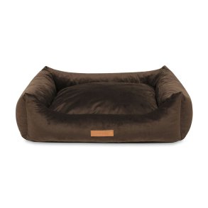 ANIMOOD Alex hundeseng, rektangulr - brun fljl stof (69x57)