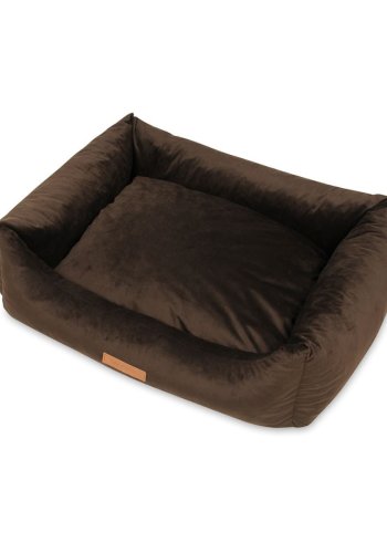 ANIMOOD Alex hundeseng, rektangulr - brun fljl stof (69x90)