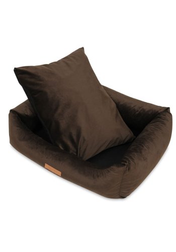 ANIMOOD Alex hundeseng, rektangulr - brun fljl stof (69x90)