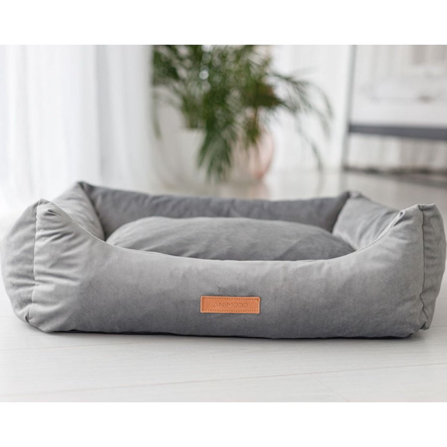 ANIMOOD Alex hundeseng, rektangulr - gr fljl stof (66x79)