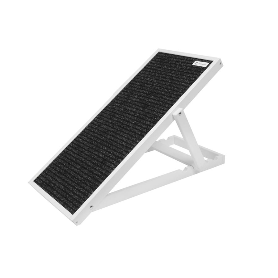 ANIMOOD Skipper rampe til hunde, justerbar i 4 hjder - hvid fyrretr