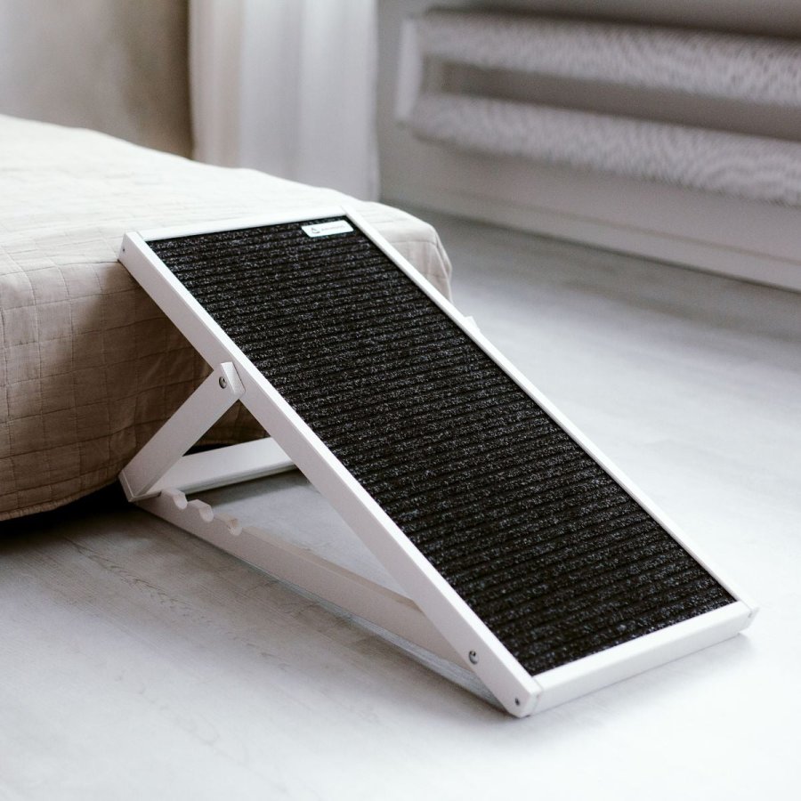 ANIMOOD Skipper rampe til hunde, justerbar i 4 hjder - hvid fyrretr