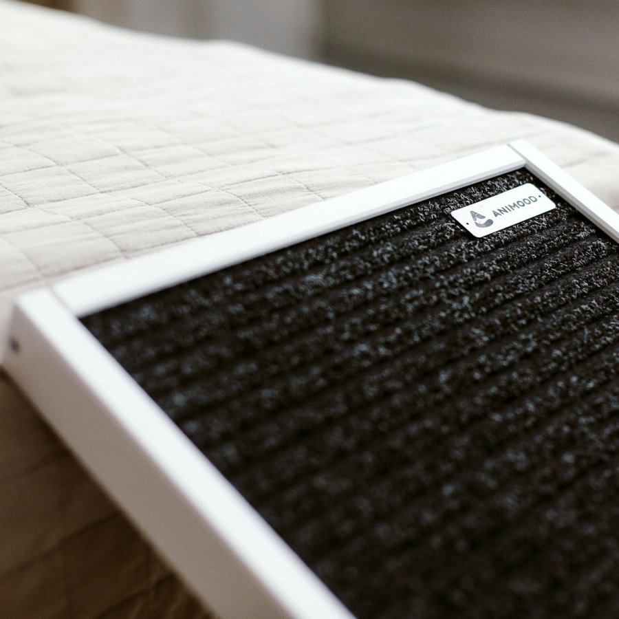 ANIMOOD Skipper rampe til hunde, justerbar i 4 hjder - hvid fyrretr