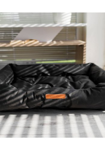 ANIMOOD Milo quiltet hundeseng, rektangulr - sort wigofil stof (76x60)
