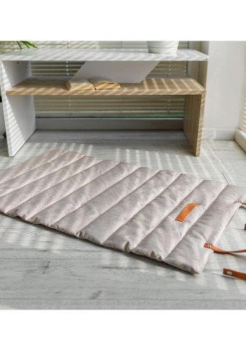 ANIMOOD Luna rullemtte til kledyr, rektangulr - beige stof (100x60)