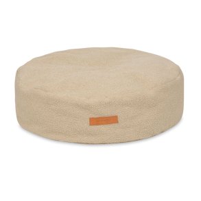 ANIMOOD Coco puf til kledyr, rund - mrk beige genbrugt Bouclé stof (67)