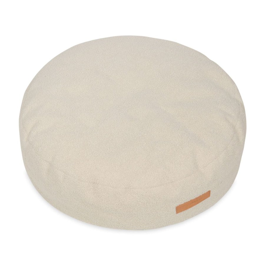 ANIMOOD Coco puf til kledyr, rund - lys beige genbrugt Bouclé stof (67)
