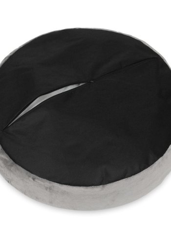 ANIMOOD Molly puf til kledyr, rund - lysegr fljl stof (67)