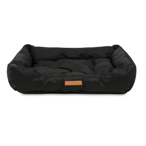 ANIMOOD Milo quiltet hundeseng, rektangulr - sort wigofil stof (76x60)