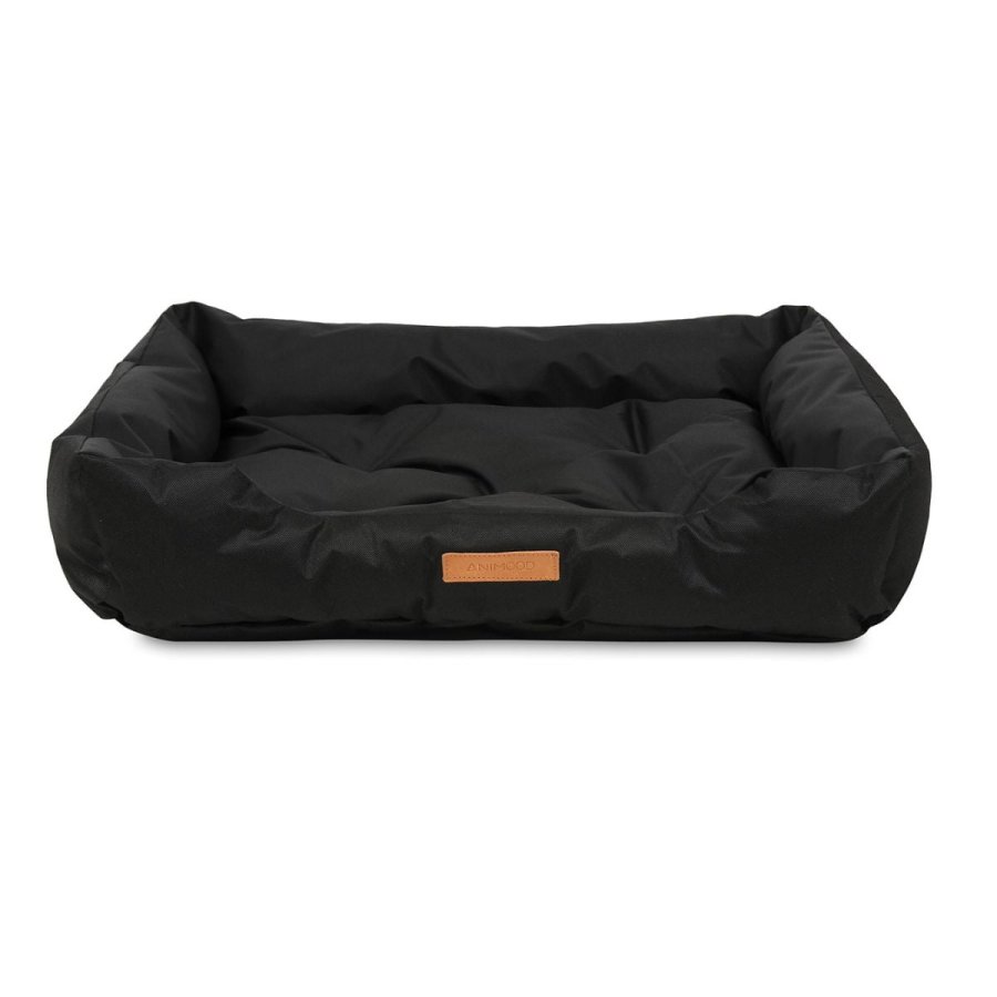 ANIMOOD Milo quiltet hundeseng, rektangulr - sort wigofil stof (76x60)