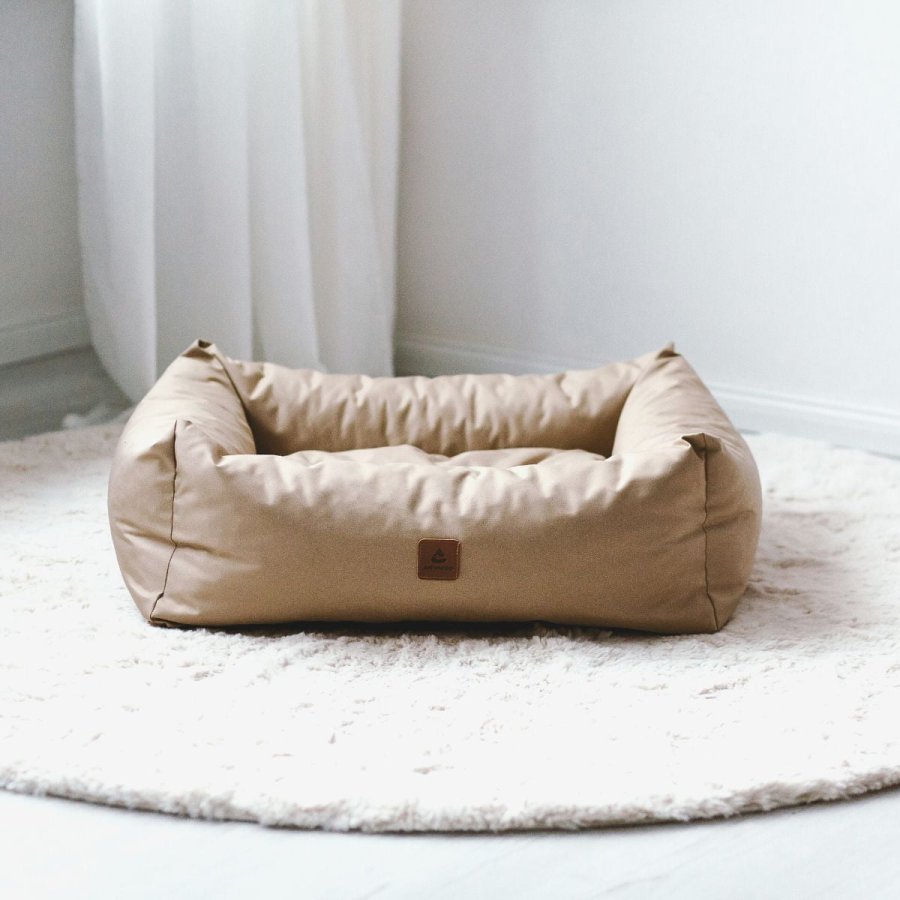 ANIMOOD Maurice hundeseng, rektangulr - cappuccino brun og wigofil (100x82)