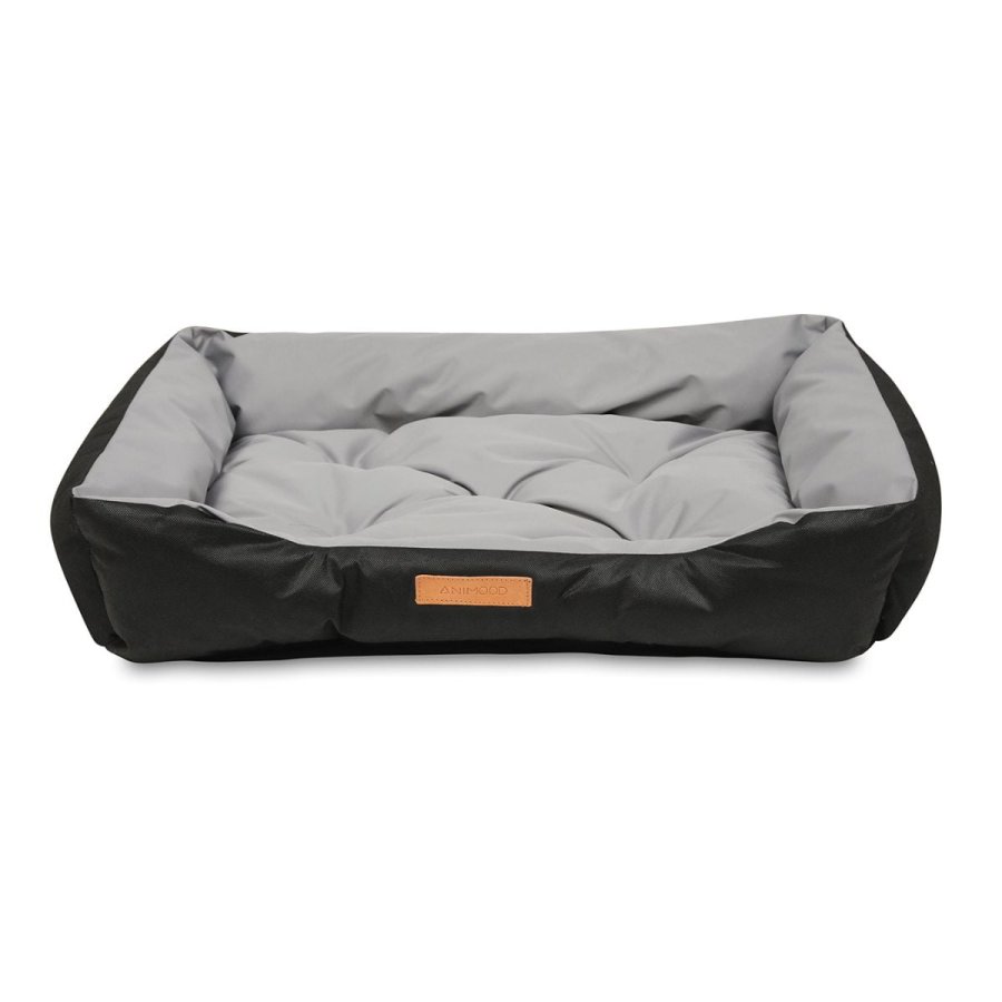 ANIMOOD Milo quiltet hundeseng, rektangulr - gr og wigofil stof (76x60)
