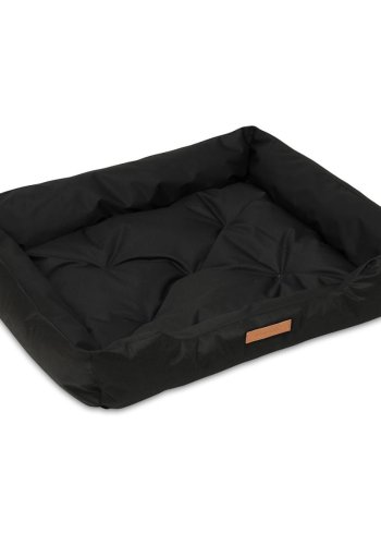 ANIMOOD Milo quiltet hundeseng, rektangulr - sort wigofil stof (76x60)