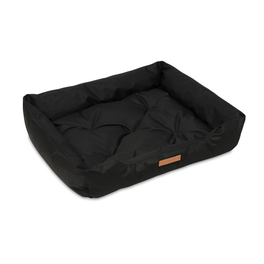 ANIMOOD Milo quiltet hundeseng, rektangulr - sort wigofil stof (76x60)