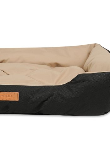 ANIMOOD Milo quiltet hundeseng, rektangulr - beige og wigofil stof (76x60)