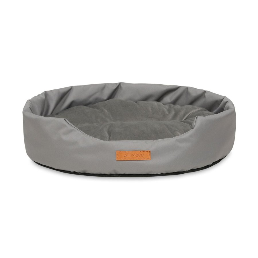 ANIMOOD Mia hundeseng, oval - gr fljl stof (72x61)