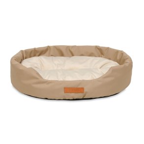ANIMOOD Mia hundeseng, oval - beige fljl stof (62x51)