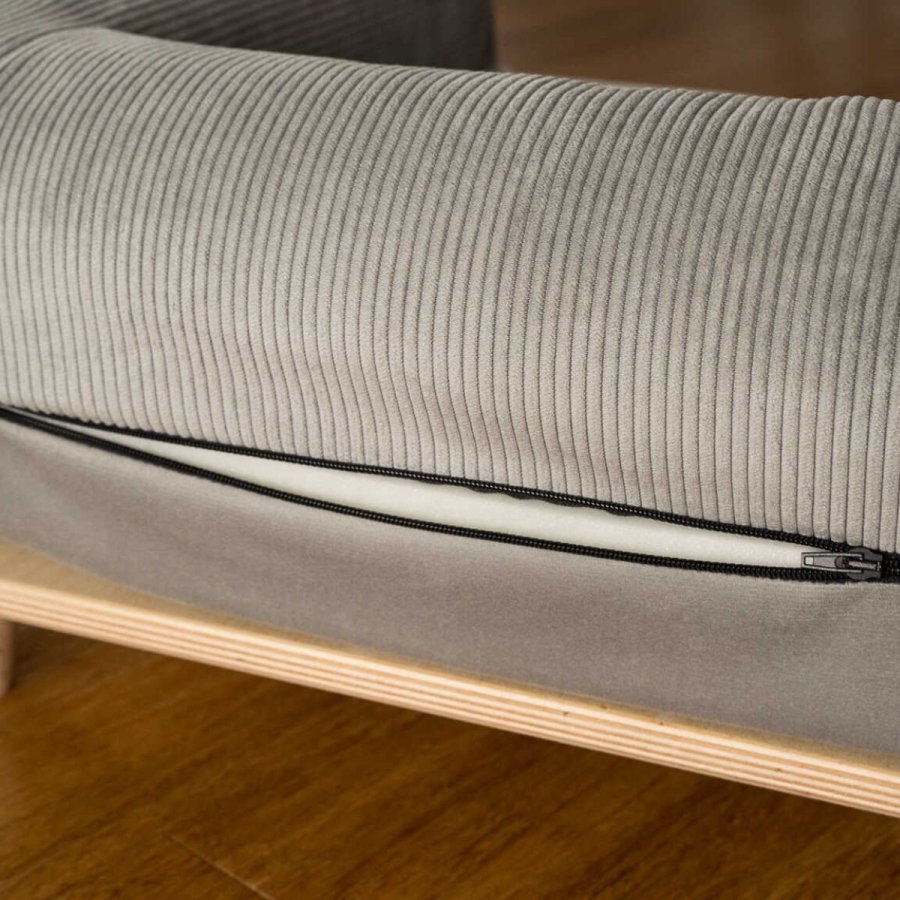 ANIMOOD Sonya sofa til kledyr, rektangulr - gr fljl og fyrretr (67x53)