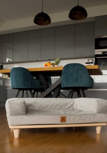 ANIMOOD Sonya sofa til kledyr, rektangulr - gr fljl og fyrretr (67x53)