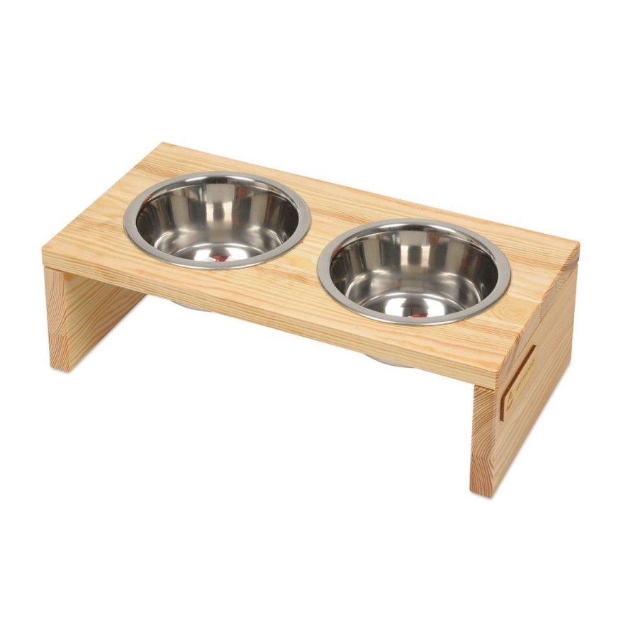 ANIMOOD Gloria stander til hundeskle, m. skle i rustfrit stl - natur fyrretr (36x12)