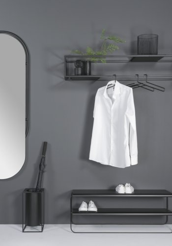 TORNA DESIGN Sfera vgspejl, oval - spejlglas og sort stl (59x159)