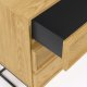 KAVE HOME Taiana kommode, m. 3 skuffer - natur egefinér og sort stl