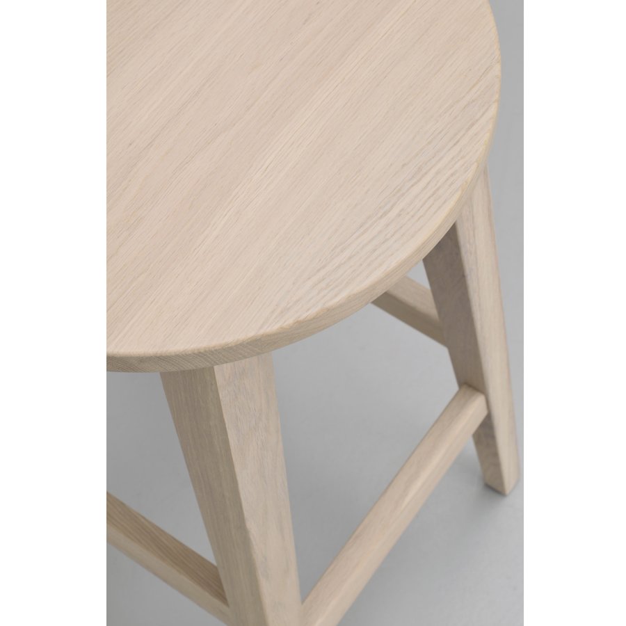 ROWICO Austin barstol, m. fodsttte - hvidpigmenteret egetr