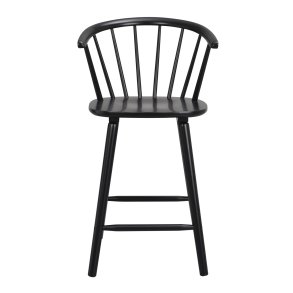 ROWICO Carmen barstol, m. rygln, armln og fodsttte - sort gummitr