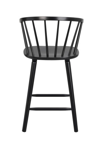 ROWICO Carmen barstol, m. rygln, armln og fodsttte - sort gummitr