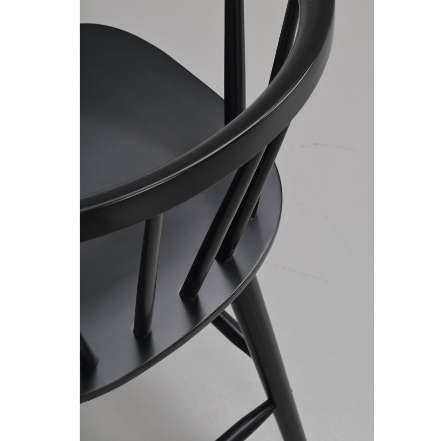 ROWICO Carmen barstol, m. rygln, armln og fodsttte - sort gummitr