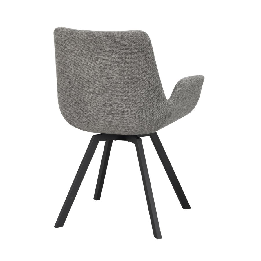 ROWICO Norwell drejestol, m. armln - gr stof og sort metal