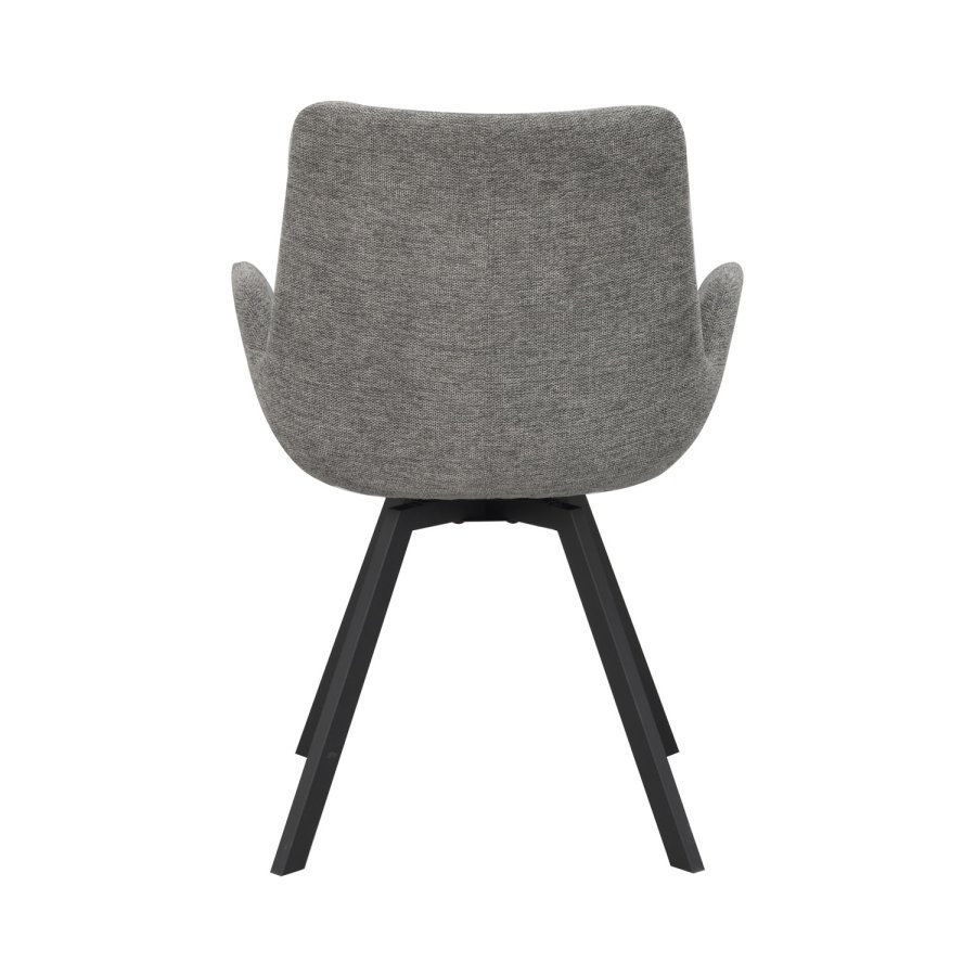 ROWICO Norwell drejestol, m. armln - gr stof og sort metal