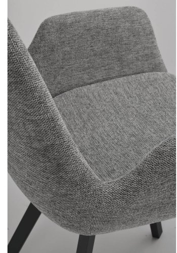 ROWICO Norwell drejestol, m. armln - gr stof og sort metal