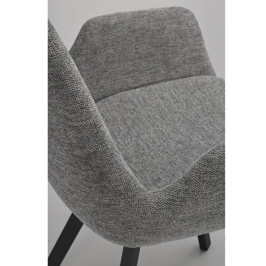 ROWICO Norwell drejestol, m. armln - gr stof og sort metal