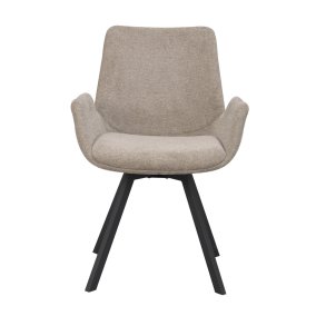 ROWICO Norwell drejestol, m. armln - beige stof og sort metal
