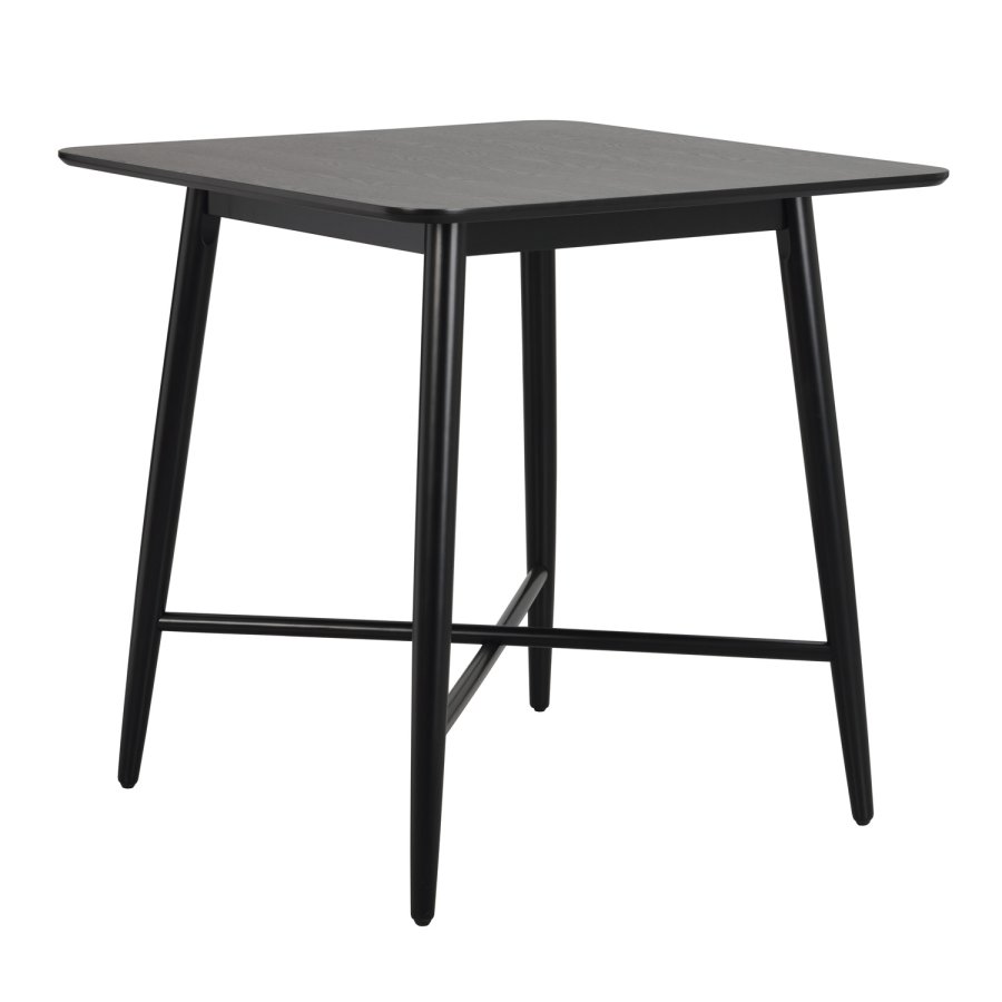 ROWICO Lotta barbord, kvadratisk - sort asketrsfiner og gummitr (90x90)