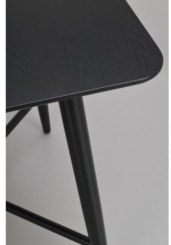 ROWICO Lotta barbord, kvadratisk - sort asketrsfiner og gummitr (90x90)