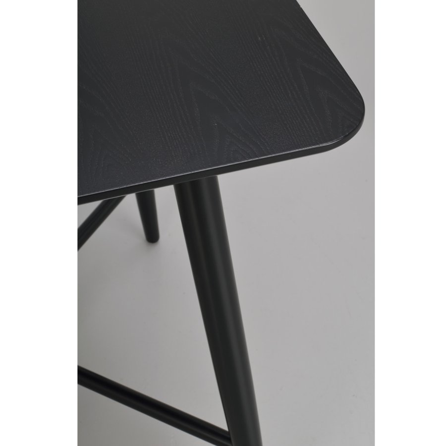 ROWICO Lotta barbord, kvadratisk - sort asketrsfiner og gummitr (90x90)